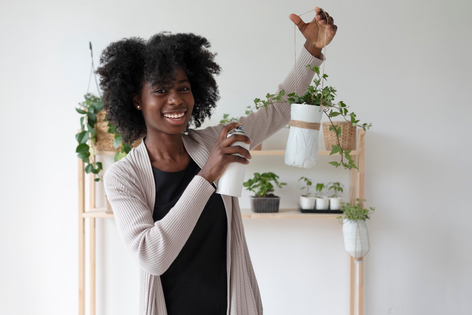 image-of-a-woman-having-sustainable-garden-indoors-booming-with-gratitude