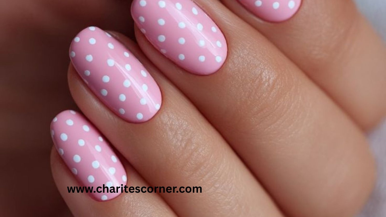 this is a pink  8. Minimal Dot Nails